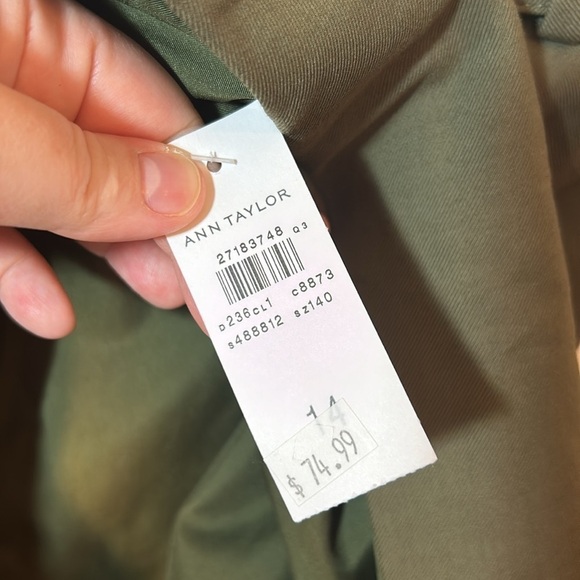 NWT size 14 Ann Taylor green cargo belted skirt - Picture 5 of 6